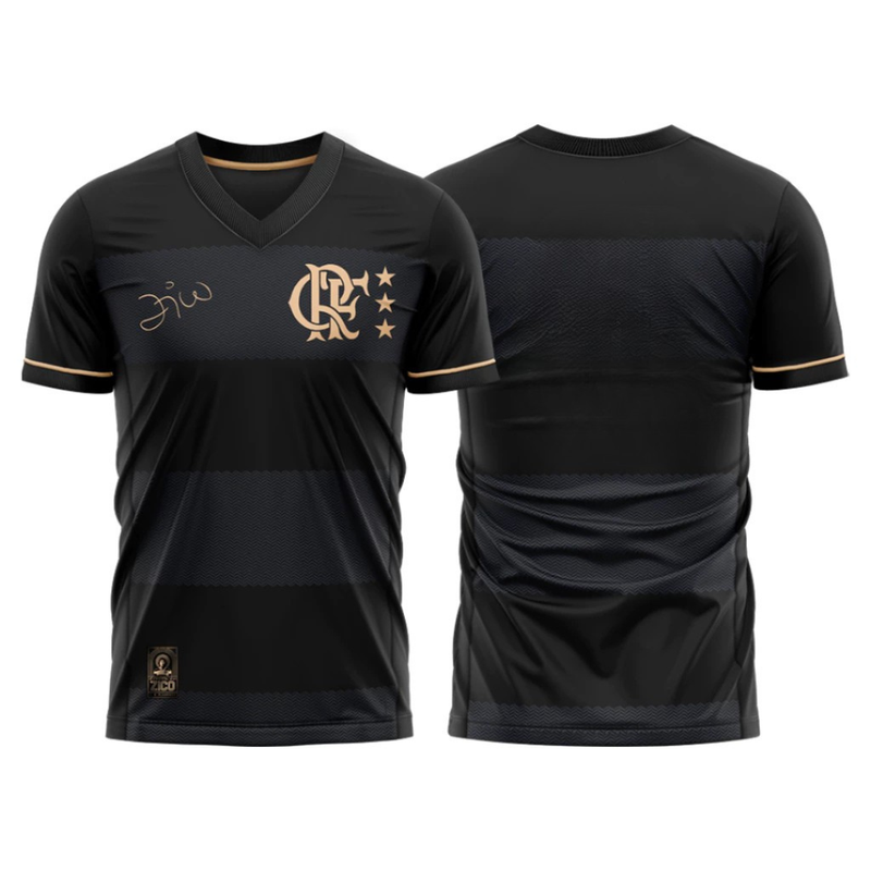 Flamengo 1981 Home Zico Black & Gold - Retro Version